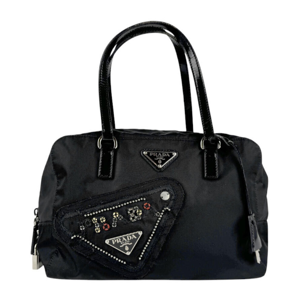 Prada handbag Patent Vernis leather black